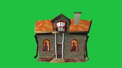 House With Character:  Green Screen + Looping Stock Footage 35686265