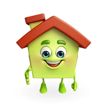 House character with  shake hand pose Stock Illustration