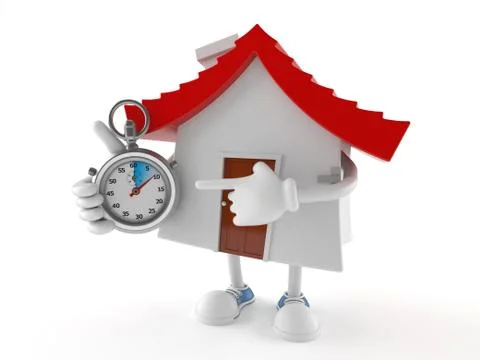 House character with stopwatch Ilustración de archivo