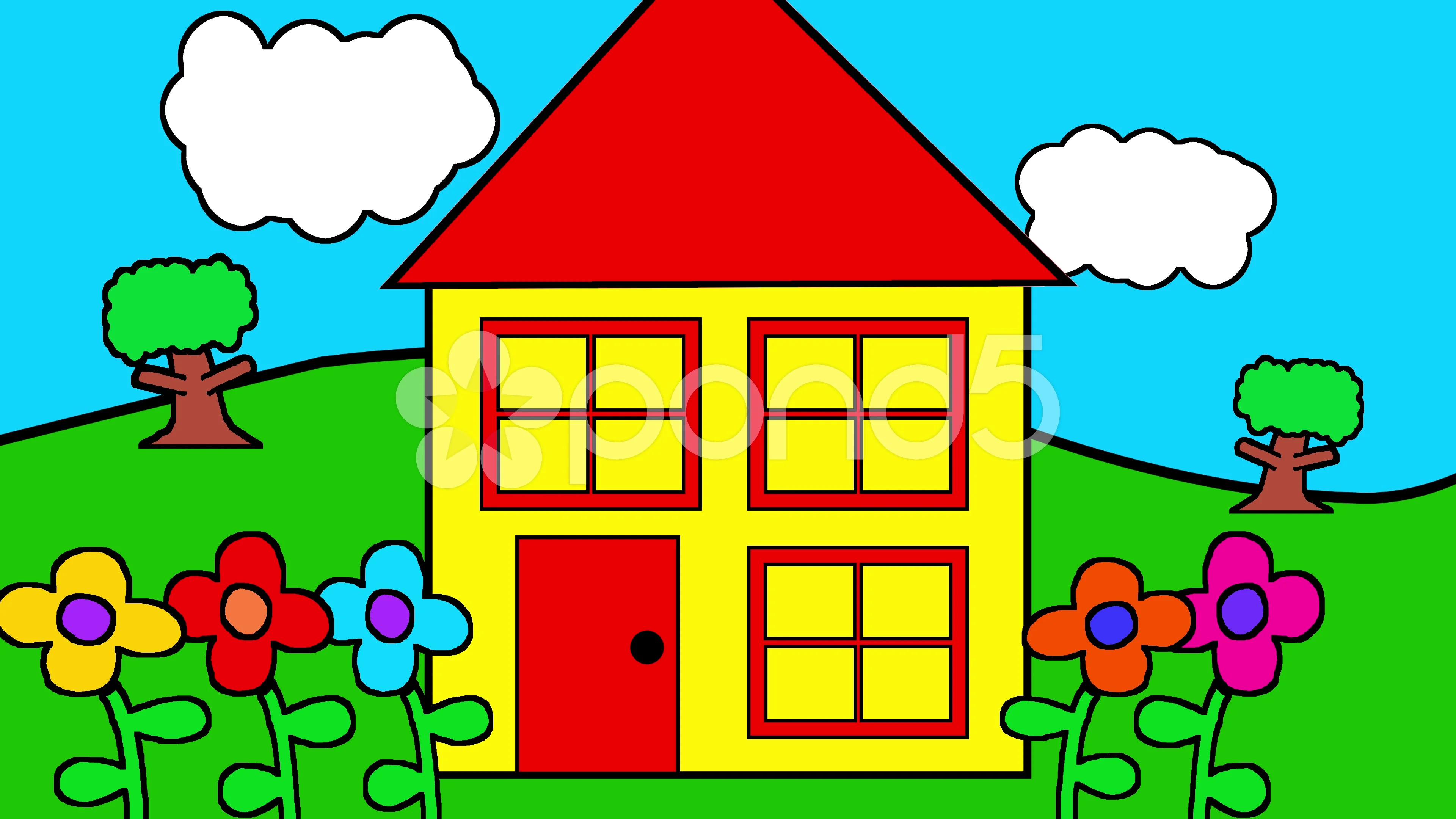 House childrens cartoon kids toon intro ... | Stock Video | Pond5