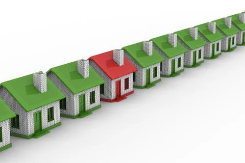 House choice. Isolated 3D image on white background Stock-Illustration
