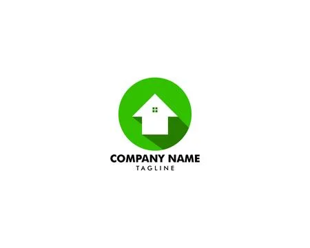 House circle Logo Template vector illustration design, Home icon, flat design 库存插图