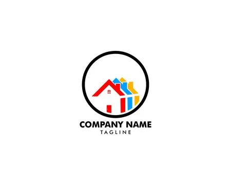 House Circle Logo Template Vector Illustration Design Stock Illustration