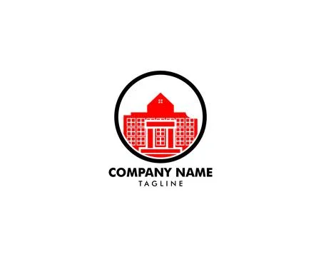 House Circle Logo Template Vector Illustration Design 库存插图