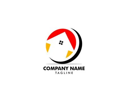 House Circle Logo Template Vector Illustration Design Stock Illustration