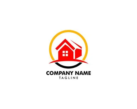 House Circle Logo Template Vector Illustration Design Stock Illustration