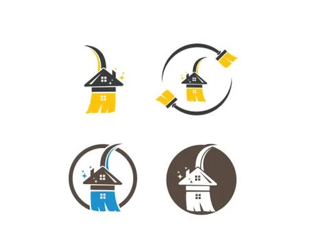 House cleaner logo vector Illustrazione stock