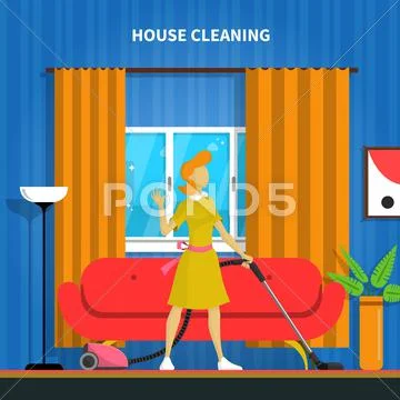 House Cleaning Background Illustration Stock Illustration