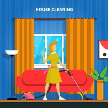 House Cleaning Background Illustration Stock Illustration
