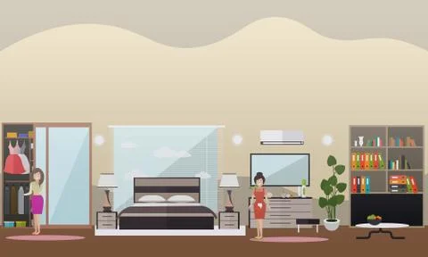 House cleaning concept vector flat illustration イラスト素材