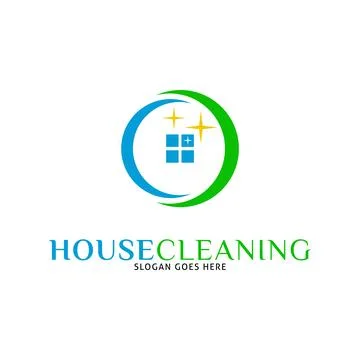 House Cleaning Icon Vector Logo Template Illustration Design Stock Illustration