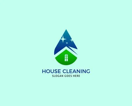 House Cleaning Logo Design Template Stock Illustration