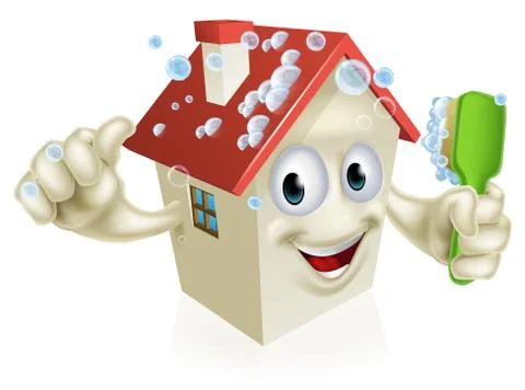 House cleaning mascot Ilustração Stock