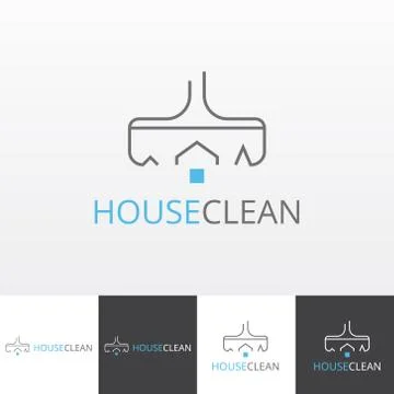 House cleaning services vector logo eps Illustrazione stock