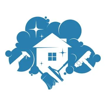 House cleaning symbol with tool Stock Illustration