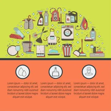 House cleaning vector card Stock Illustration