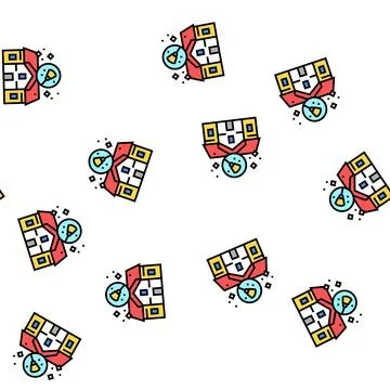 House cleaning vector seamless pattern Illustrazione stock