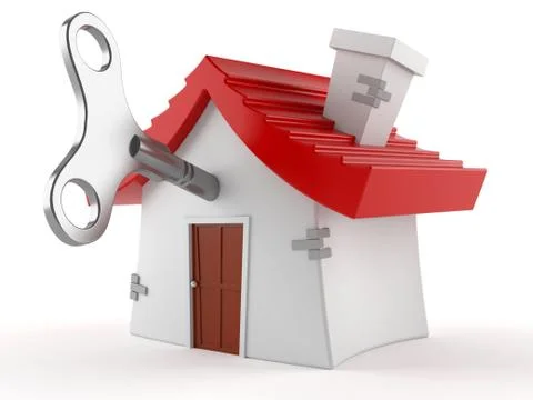 House with clockwork key Stock-Illustration