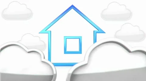 House in clouds Stock Footage 10703193