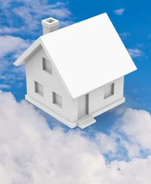House with clouds Stock Illustration