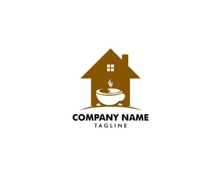 House Coffee Logo Template Design Vector Stock Illustration