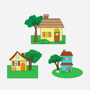 House collection Stock Illustration