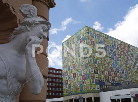 House colourful painted facades cloaked colorful Stock Photos