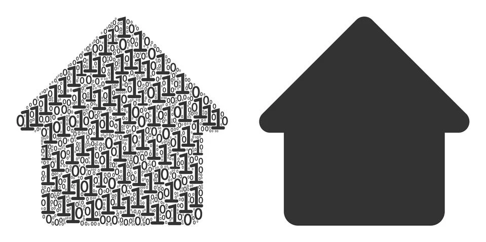 House Composition of Binary Digits Illustrazione stock