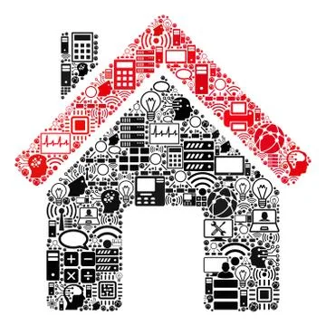 House Composition Icon for BigData and Computing 스톡 일러스트