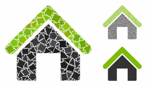 House Composition Icon of Raggy Elements Illustrazione stock