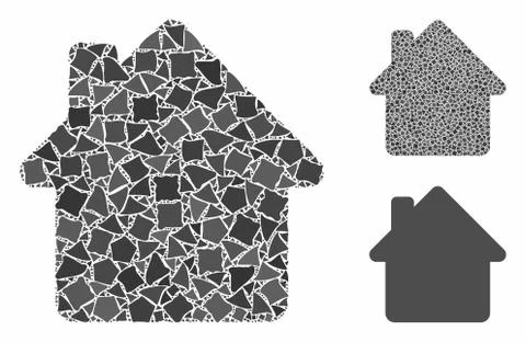 House Composition Icon of Trembly Elements 스톡 일러스트