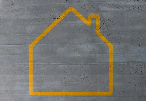 House concept on cement texture background Stock Illustration