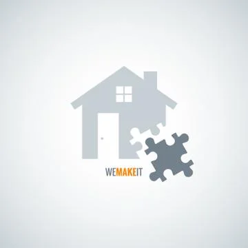 House concept puzzle vector background Stock Illustration