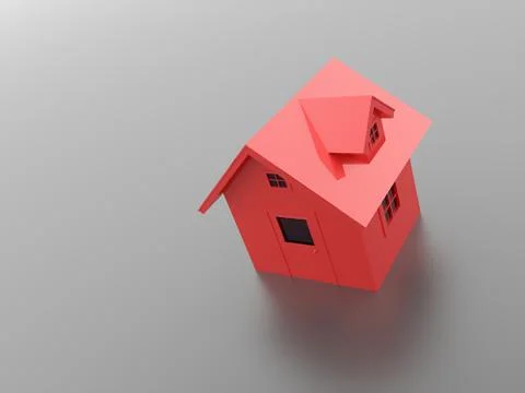 House concept red on dark background Stock Illustration