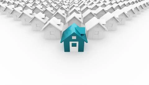 House concept rendered front is blue Illustrazione stock