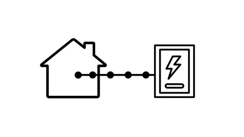 House connected to battery Stock Footage 334342247