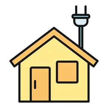 House connected to energy plug icon illustration Иллюстрация