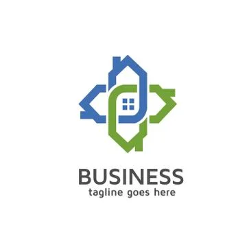 House connecting logo Stock Illustration
