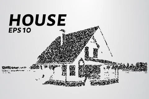 The house consists of particles. Vector illustration of country house consist Stock Illustration