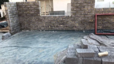 House consruction using bricks Video stock 252345179