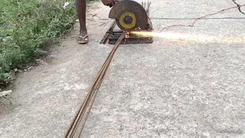 House construction - Bar bending and cutting work HD (4k video) Stock Footage 241591901