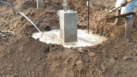 House construction-basement level - foundation stage-4k HD video 库存影片 242093002