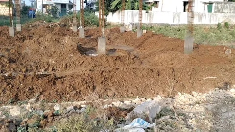 House construction-basement level - foundation stage-4k HD video 库存影片 242497437