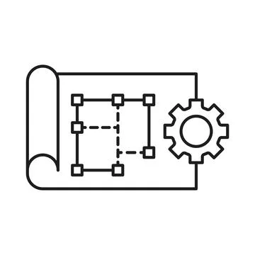 House construction blueprint icon in flat style. Room plan vector illustrat.. Stock Illustration