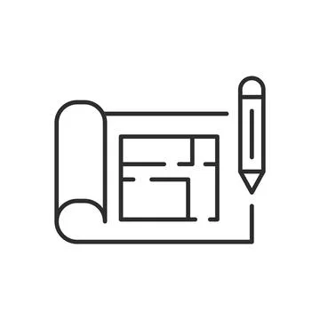 House construction blueprint icon in flat style. Room plan vector illustrat.. Illustrazione stock