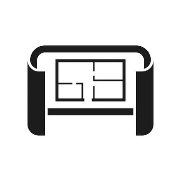 House construction blueprint icon in flat style. Room plan vector illustrat.. Stock Illustration