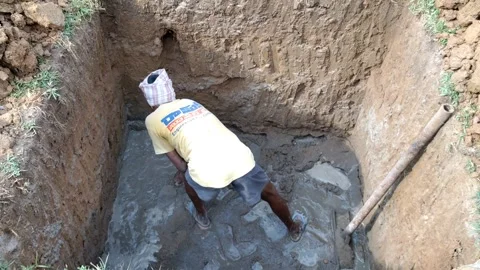 House construction - Foundation  level HD (4k video) Stock Footage 241136295