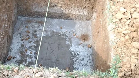 House construction - Foundation  level HD (4k video) Stock Footage 241625535