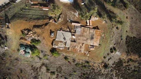 House construction on hilltop Stock-Footage 228794876
