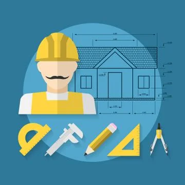 House construction Stock Illustration